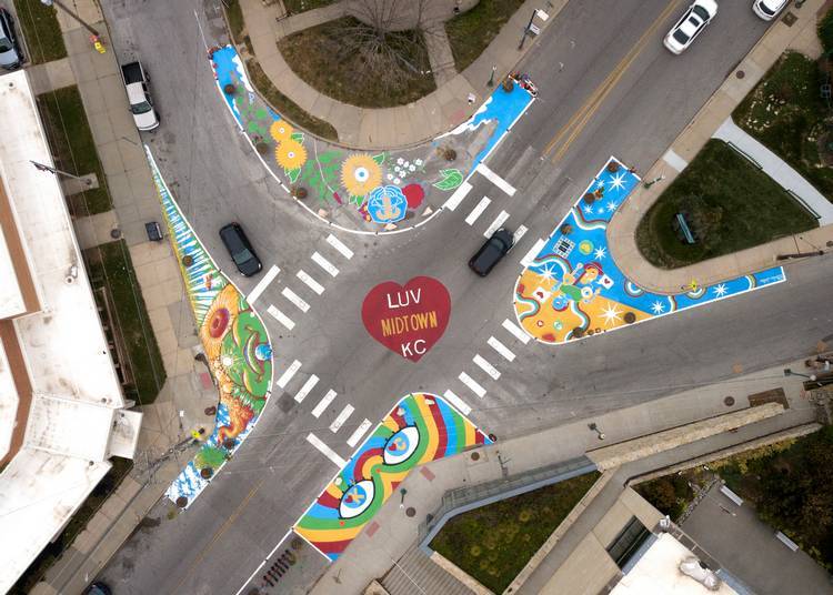 An Asphalt Mural by Tehya RIley, Parker Story, Alex Eikhoff  in Kansas City, Missouri